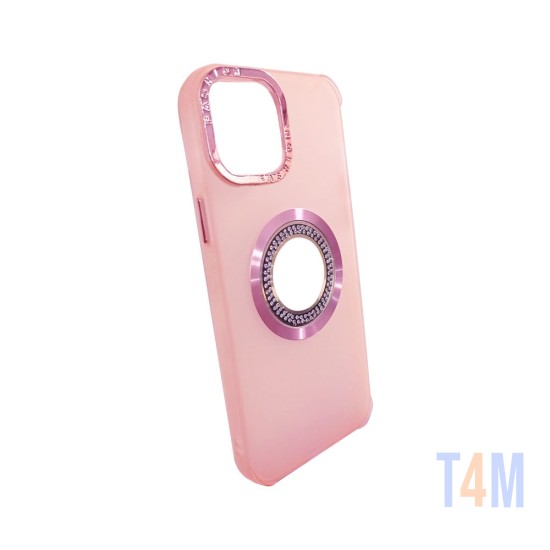 Capa de Silicone com Diamond Designe para Apple iPhone 15 Pro Rosa